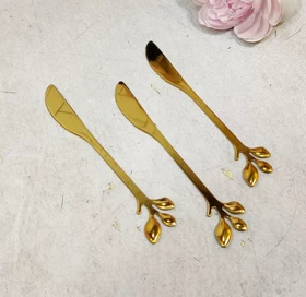 کارد 6 عددی طلایی طرح برگ