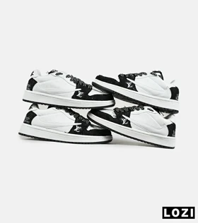 کفش کتانی مردانه و زنانه مشکی سفید NIKE LOUIS VUITTON x travis scott مدل 7484