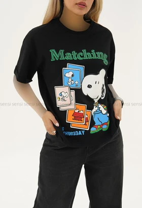تیشرت باکسی اسنوپی چاپی کد1005434