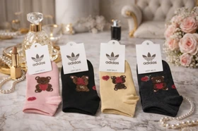 جوراب بچگانه فانتزی 12 جفتی برند آدیداس نخی نرم و لطیف