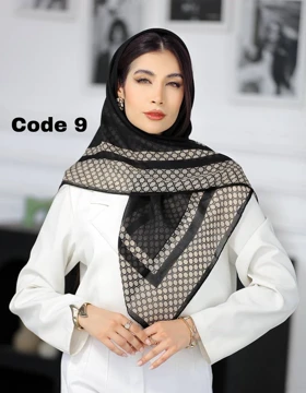 روسری حریرنخ مشکی تابستانه 4394