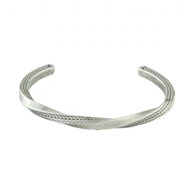 دستبند مردانه بنگل طرح دو لاین خطی