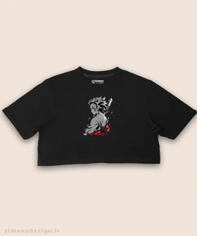 کراپ زنانه طرح شیطان کش شخصیت تانجیرو کد 938