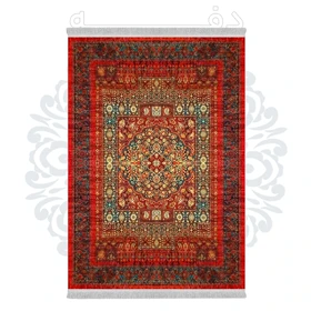فرشینه از جنس پارچه هازان مخمل ترک طرح سنتی و مدرن برند دفه کد DHU189