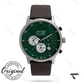 ساعت کرست مردانه 6257-5 سیلور سبز Crest-10863-G