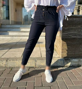 شلوار مام فیت کتان کد 20107