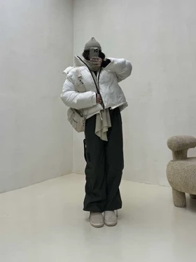 کاپشن کلاهدار 2 دکمه