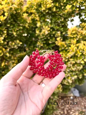 گوشواره کریستالی حلقه‌ای کد EF14