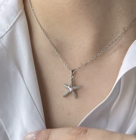 گردنبند ستاره دریایی نگین‌دار