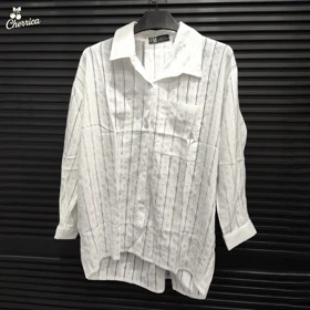 شومیز شیشه ای سفید زنانه کد 69