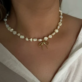 گردنبند تابستانی سنگی پاپیون کد 597