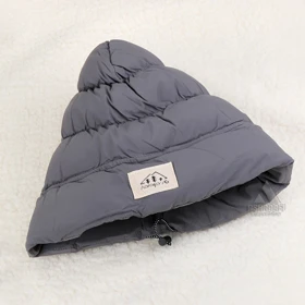 کلاه پافر Puffer Beanie Hat HA209 (طوسی)