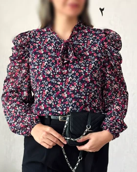 شومیز حریر آستین پفی 6