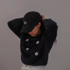 بافت موهر گل (مشکی)