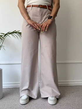 شلوار زنانه کتان نیم بگ