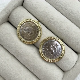 گوشواره طرح سکه دو ریالی قدیمی