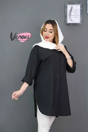 مانتو دوجیب بغل زیپ