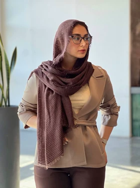 شال پاییزه لانچی (قهوه ای)