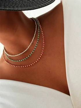 گردنبند مهره ای گوی طلایی cp