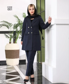 مانتو شلوار اداری کبریتی ریز مدل دوم