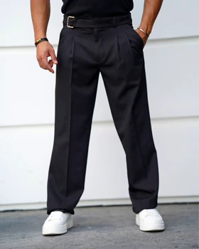 شلوار پارچه‌ای مردانه نیم بگ فیت