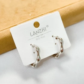 گوشواره زنانه فانتزی گلد کد 0119 مینیمال رنگ سیلور