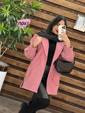 پالتو بغل دکمه پشت بنددار