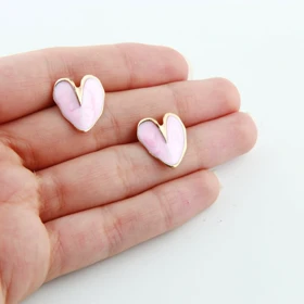 گوشواره زنانه میخی مدل قلب مینیاتوری (سفید)