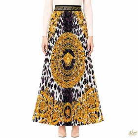 دامن پلیسه پلنگی Versace