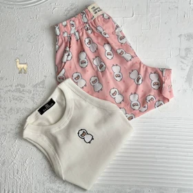 ست شلوارک و کراپ طرحدار