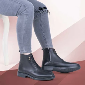 نیم بوت مردانه چرم کلاسیک کد 7023011