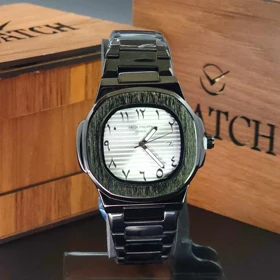 ساعت مچی مردانه پتک فیلیپ Patek Philippe تاریخ دار با قفل پروانه ای ضامن دار کد 2