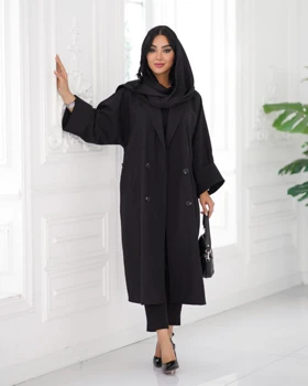 مانتو مشکی یقه انگلیسی کد 830