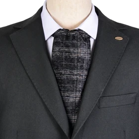 دستمال گردن مردانه طرح راه راه مشکی