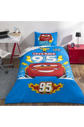 سرویس روتختی یک نفره Taç مدل Disney Cars Let' s Race پنبه - چندرنگ