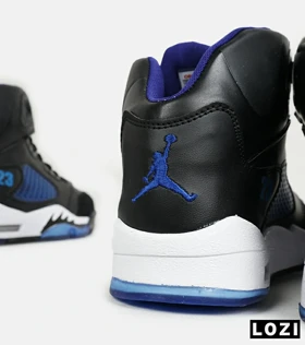 کتانی ساق‌دار زنانه و مردانه مشکی آبی Nike air jordan 5