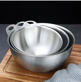 کاسه استیل تک دسته گرد و گود سیلور