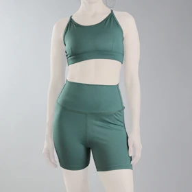 ست نیم‌تنه و کشاله بند ورزشی زنانه الو مدل 4B0153 سبز آدامسی تیره