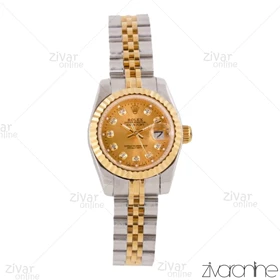 ساعت رولکس دیت جاست زنانه صفحه طلایی اسمال 103658