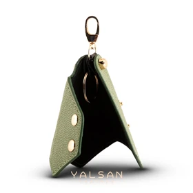 جاکلیدی چرم یلسان مدل دیاموند کد 151-MC (سبز)