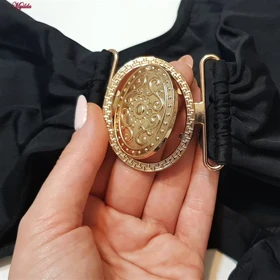 مایو زنانه مدل سگک دار مشکی کد 4996
