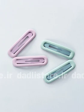گیره مو تق تقی مستطیل شمعی بسته 2 عددی