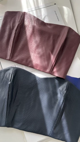 ست کراپ دامن چرم Aris