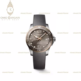 ساعت مچی لونژین اتوماتیک بند رابر شکلاتی Longines