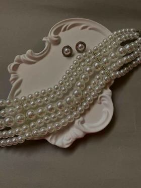 نیم ست مرواریدی مجلسی