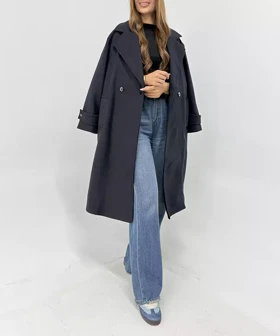 ترنچ کت پالتویی آستردار کد pl004 برند ردا