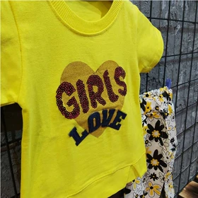 تیشرت شلوارک کتان دخترانه GIRLS