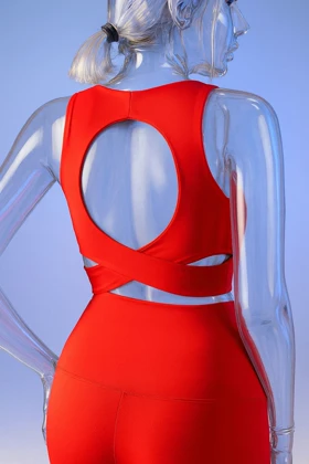 ست ورزشی زنانه لگ و نیم‌تنه نایک قرمز