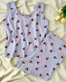 ست کراپ تاپ و شلوارک کبریتی کد 5058