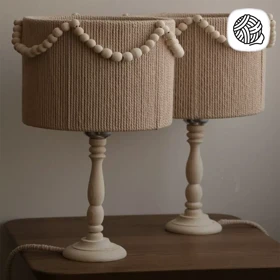 آباژور مکرومه بافی مدل آویز چوب کد 02